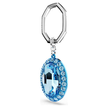 Key ring, Oval cut, Blue, Mixed metal finish - Swarovski, 5666644
