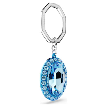 Key ring, Oval cut, Blue, Mixed metal finish - Swarovski, 5666644