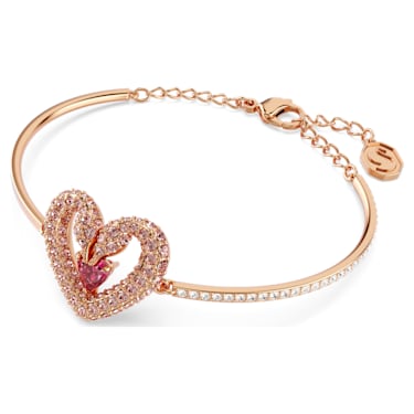 Millenia bracelet, Octagon cut, Pink, Gold-tone plated | Swarovski