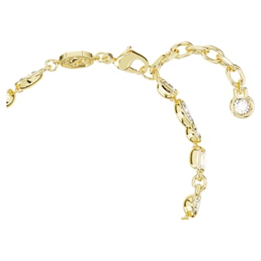 Dextera bracelet, Mixed cuts, White, Gold-tone plated - Swarovski, 5667044
