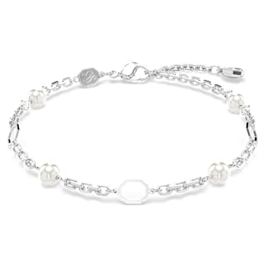 Symbolica Carrier Armband, Kristallperle, Weiß, Rhodiniert - Swarovski, 5667210