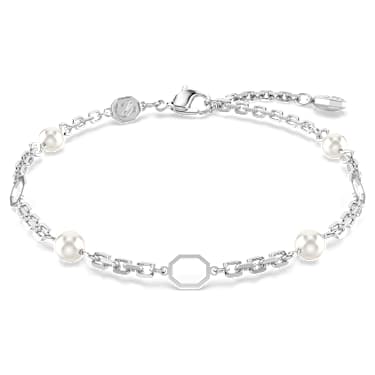 Symbolica Carrier Armband, Kristallperle, Weiß, Rhodiniert - Swarovski, 5667210