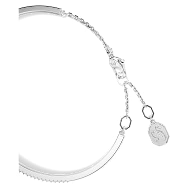 Mesmera bangle, Mixed cuts, White, Rhodium plated | Swarovski