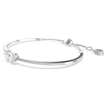 Brazalete Mesmera, Tallas mixtas, Blanco, Baño de rodio - Swarovski, 5667253