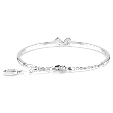 Brazalete Mesmera, Tallas mixtas, Blanco, Baño de rodio - Swarovski, 5667253