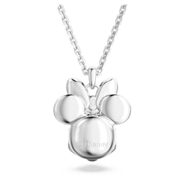 Disney Minnie Mouse medál, Fej alakú, Fehér, Ródium bevonattal - Swarovski, 5667612