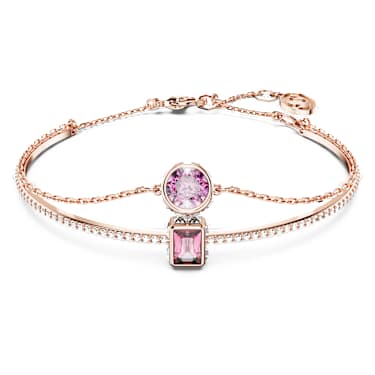 Chroma Armreif, Verschiedene Schliffe, Rosa, Roségold-Legierungsschicht - Swarovski, 5668243