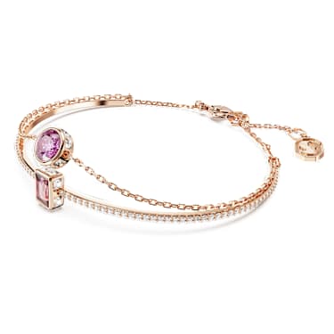 Chroma Armreif, Verschiedene Schliffe, Rosa, Roségold-Legierungsschicht - Swarovski, 5668243