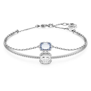 Chroma Armreif, Verschiedene Schliffe, Blau, Rhodiniert - Swarovski, 5668244