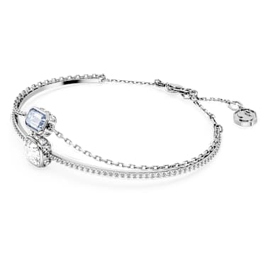 Chroma Armreif, Verschiedene Schliffe, Blau, Rhodiniert - Swarovski, 5668244