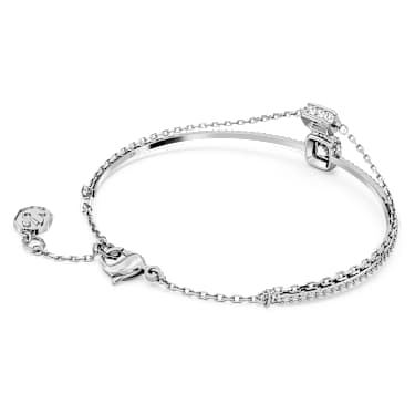 Chroma Armreif, Verschiedene Schliffe, Blau, Rhodiniert - Swarovski, 5668244