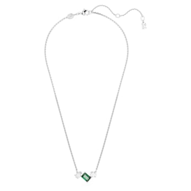 Mesmera pendant, Mixed cuts, Green, Rhodium plated | Swarovski