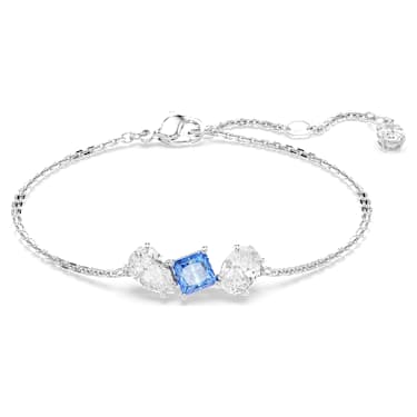 Mesmera Armband, Verschiedene Schliffe, Blau, Rhodiniert - Swarovski, 5668359