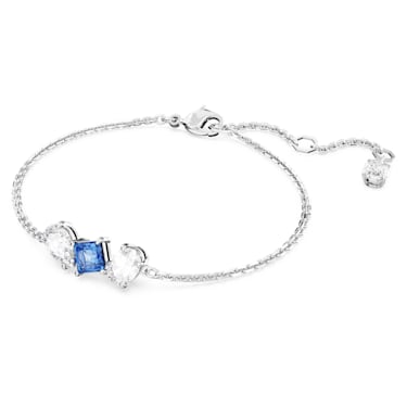 Mesmera bracelet, Mixed cuts, Blue, Rhodium plated - Swarovski, 5668359