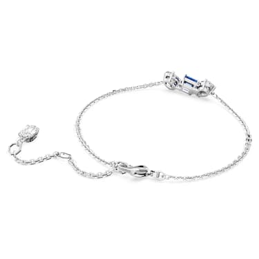 Pulsera Mesmera, Tallas mixtas, Azul, Baño de rodio | Swarovski