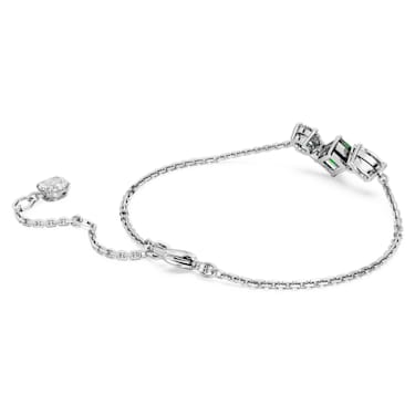 Mesmera bracelet, Mixed cuts, Green, Rhodium plated - Swarovski, 5668360