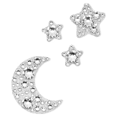 Testékszer, Szett (4), Hold és csillag, Fehér - Swarovski, 5668448