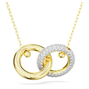 Dextera Anhänger, Verschlungener Reif, Weiß, Goldlegierungsschicht - Swarovski, 5668820