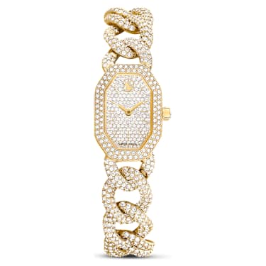 Dextera Chain 手錶, 瑞士製造, 水晶錶鏈, 金色, 金色潤飾 - Swarovski, 5668854