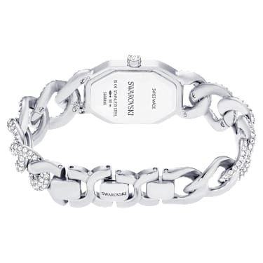 Dextera Chain Uhr, Schweizer Produktion, Kristallarmband, Silberfarben, Edelstahl - Swarovski, 5668899
