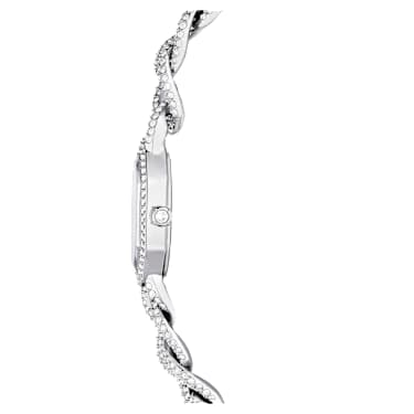 Dextera Chain horloge, Swiss Made, Kristallen armband, Zilverkleurig,  Roestvrij staal