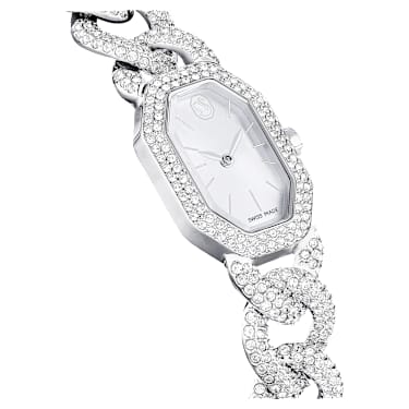 Dextera Chain Uhr, Schweizer Produktion, Kristallarmband, Silberfarben, Edelstahl - Swarovski, 5668899