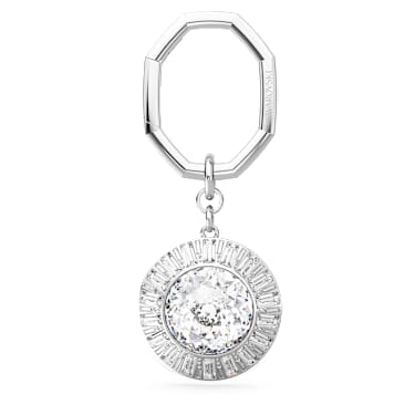 キーリング, ラウンドカット, ホワイト, ロジウム・プレーティング | Swarovski