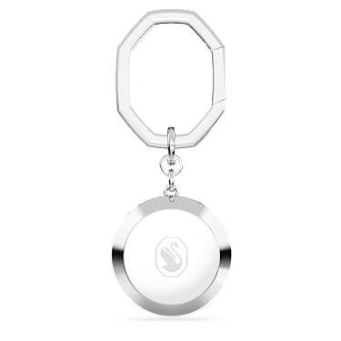 Chaveiro, Lapidação redonda, Branco, Lacado a ródio - Swarovski, 5669119