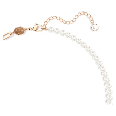 Teddy pendant, Crystal pearl, Bear, Pink, Rose gold-tone plated - Swarovski, 5669166