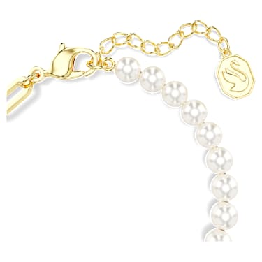 Pulsera Teddy, Perla de cristal, Oso, Verde, Baño tono oro - Swarovski, 5669167
