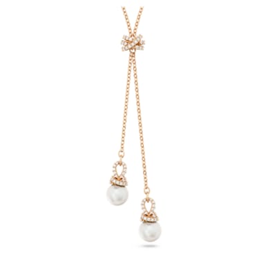 Originally Y pendant, White, Rose gold-tone plated - Swarovski, 5669521