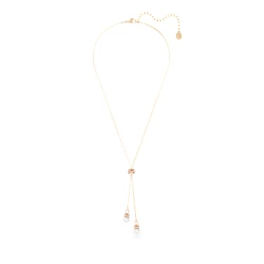 Originally Y pendant, Crystal pearl, White, Rose gold-tone plated - Swarovski, 5669521