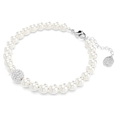 Swarovski Remix Collection สร้อยข้อมือแบบstrand, มุกคริสตัล, สีขาว, เคลือบโรเดียม - Swarovski, 5669529