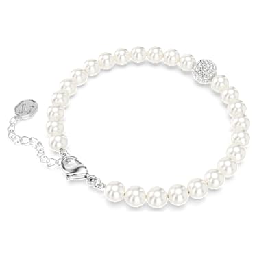 Swarovski Remix Collection สร้อยข้อมือแบบstrand, มุกคริสตัล, สีขาว, เคลือบโรเดียม - Swarovski, 5669529