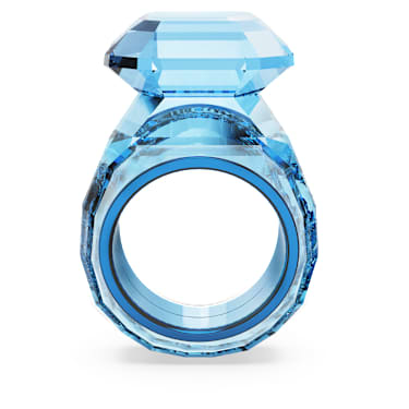 Lucent cocktail ring, Octagon cut, Blue - Swarovski, 5669668