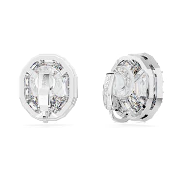 Mesmera Ohrclips, Oktagon-Schliff, Weiß, Rhodiniert - Swarovski, 5669913