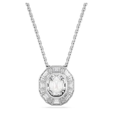 Pendentif Mesmera, Taille octogonale, Petit, Blanc, Métal rhodié - Swarovski, 5669915