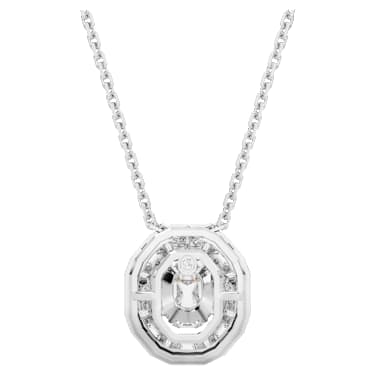 Pendentif Mesmera, Taille octogonale, Petit, Blanc, Métal rhodié - Swarovski, 5669915