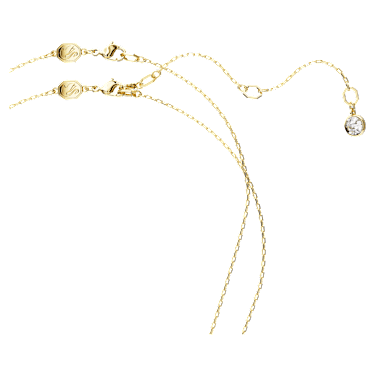 Letra layered necklace, Love letter and heart, Multicolored, Gold-tone plated - Swarovski, 5669920