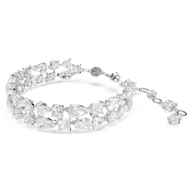 Mesmera 브레이슬릿, 믹스 컷, 화이트, 로듐 플래팅 - Swarovski, 5669927
