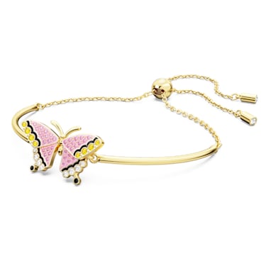Swarovski Idyllia Bracelet, Butterfly, Multicolored, Gold