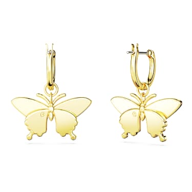 Idyllia Drop-Ohrhänger, Schmetterling, Mehrfarbig, Goldlegierungsschicht - Swarovski, 5670055