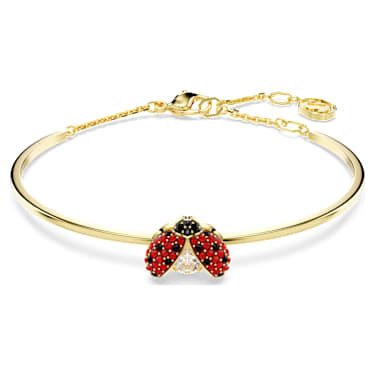 Idyllia bangle, Ladybug, Red, Gold-tone plated - Swarovski, 5670057