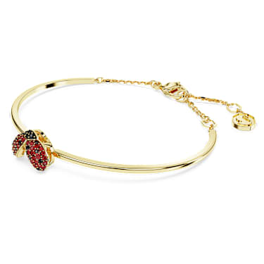 Idyllia bangle, Ladybug, Red, Gold-tone plated - Swarovski, 5670057