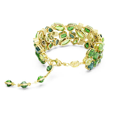 Bracelet Gema, Tailles variées, Vert, Placage de ton or - Swarovski, 5670091