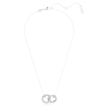 Dextera 펜던트, 인터로킹 루프, 화이트, 로듐 플래팅 - Swarovski, 5670251