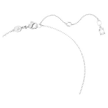 Dextera pendant, Interlocking loop, White, Rhodium plated - Swarovski, 5670251