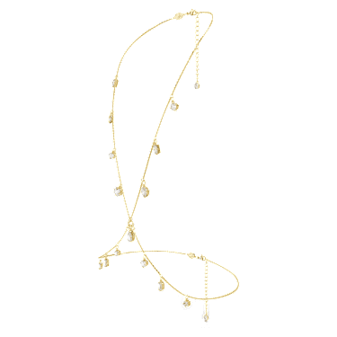 Imber body chain, Mixed cuts, White, Gold-tone plated - Swarovski, 5670555