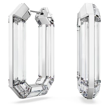 Lucent 大圈耳環, 匠心之作，八角形, 白色 - Swarovski, 5671087
