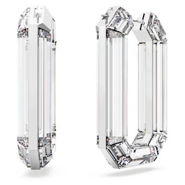 Lucent 大圈耳環, 匠心之作，八角形, 白色 - Swarovski, 5671087